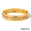 316L Stainless Steel Round Smooth Bracelets Bangles for Women 18K Gold Plated Metal Waterproof Jewelry
