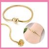 Golden Shining Heart Snake Chain Charming Bracelet