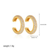 Fashion CZ Zircon Round Huggie Hoop Earrings for Women Geometric U Shape Ear Buckle Hoops Gold Plated Stainless Steel Jewelry
