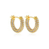 Fashion CZ Zircon Round Huggie Hoop Earrings for Women Geometric U Shape Ear Buckle Hoops Gold Plated Stainless Steel Jewelry
