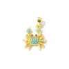 2pcs Micro Pave Blue Cubic Zirconia Pendants Starfish Luck Horseshoe Marine Fish Brass Charms For DIY Necklace Jewelry Making