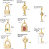 Cute Heart Key Lock Charms for Jewelry Making Supplies Accessories Diy Necklace Bracelet Jewelry Charm Copper CZ Zircon Pendant