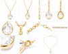 Gold-Tone Teardrop Gemstone Necklace