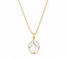 Gold-Tone Teardrop Gemstone Necklace