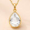 Gold-Tone Teardrop Gemstone Necklace