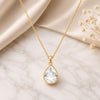 Gold-Tone Teardrop Gemstone Necklace