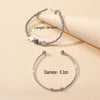 2 pcs Silver Heart Chain Bracelet Open Cuff Bangle Ladies Jewellery Accessories